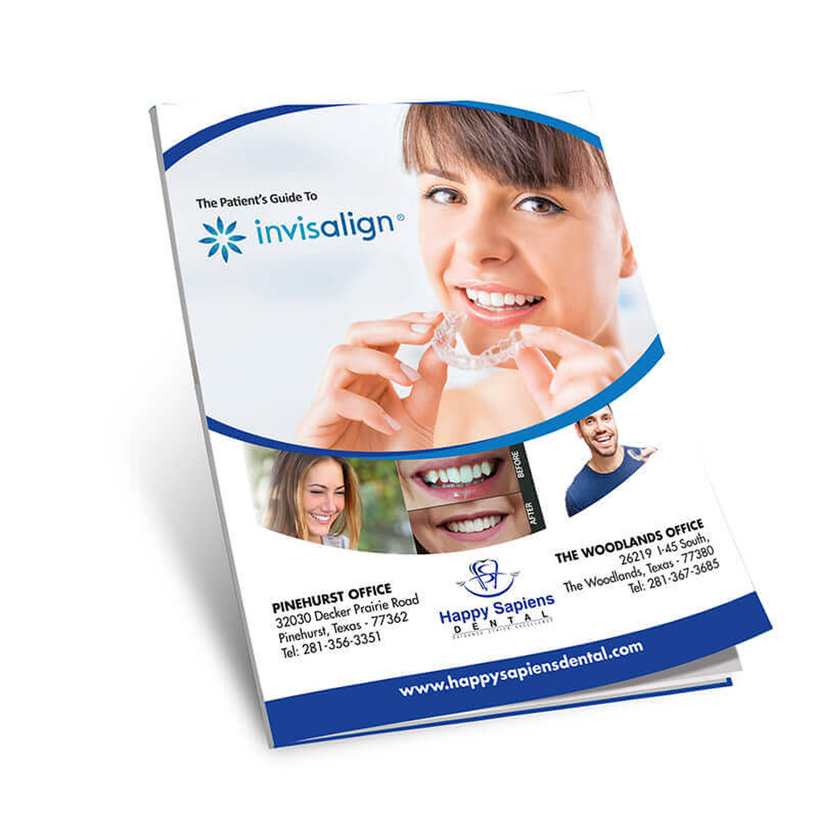 A patient holding clear aligners