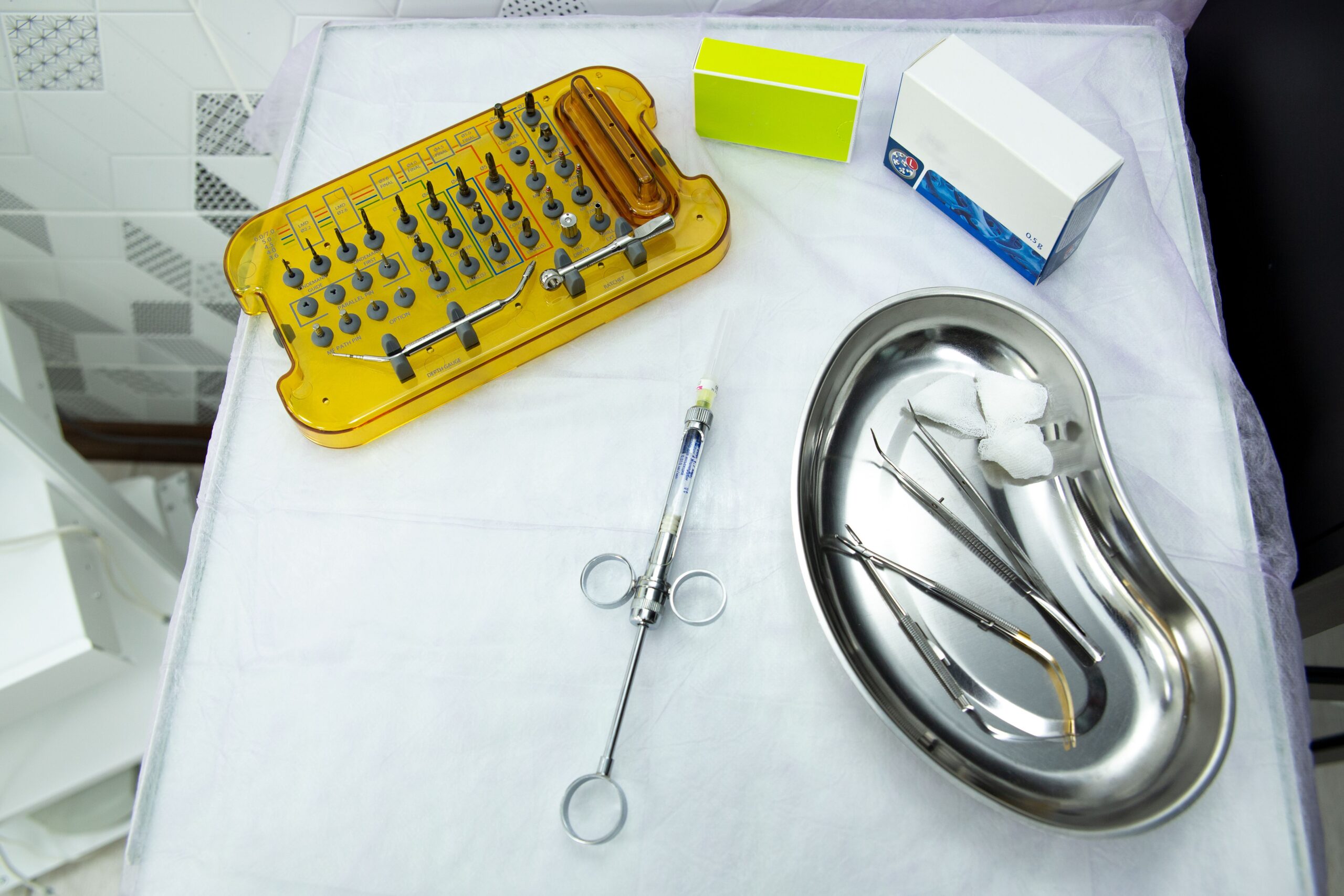 A close-up of a dental examination