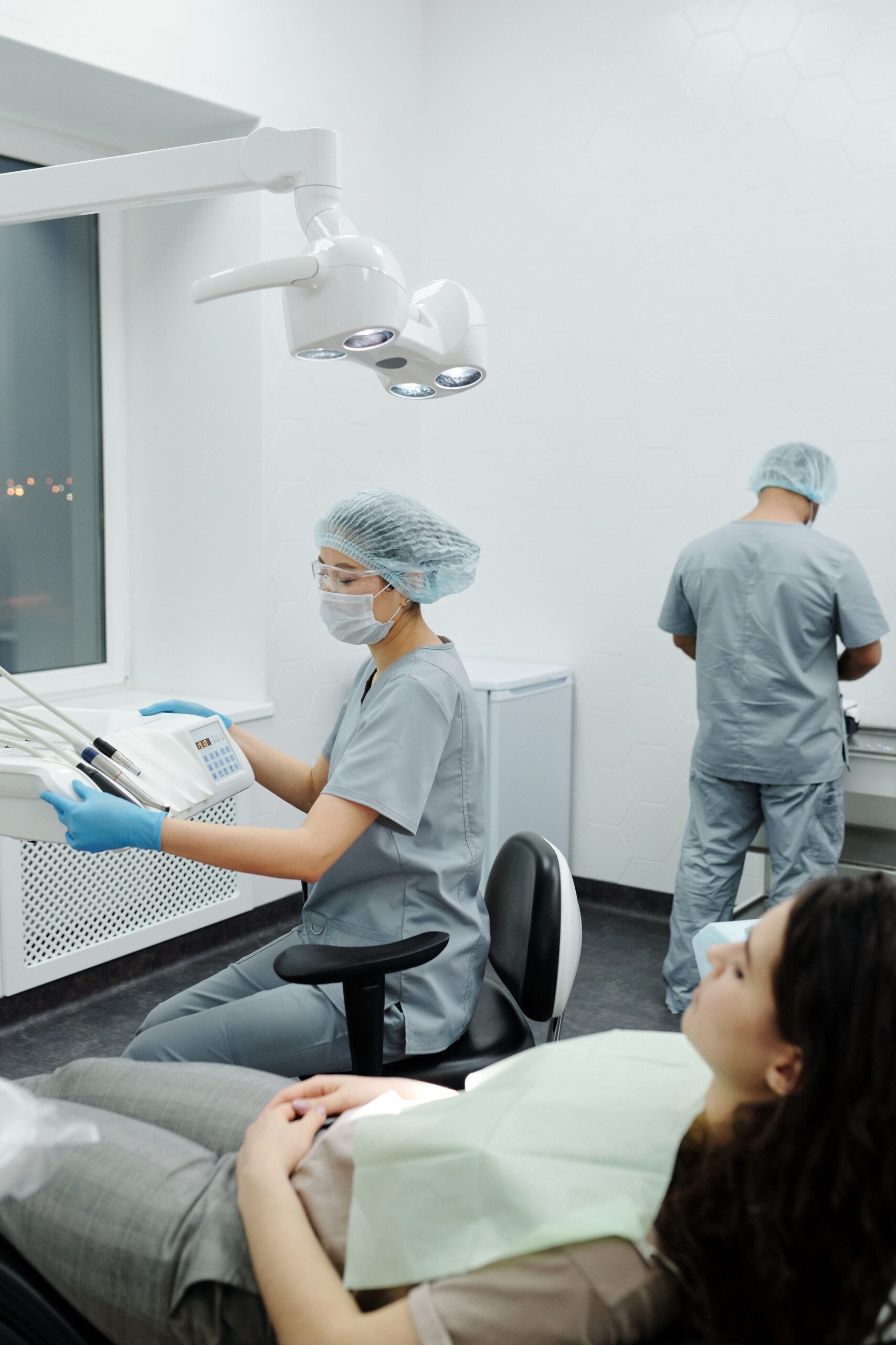 A close-up of a dental examination