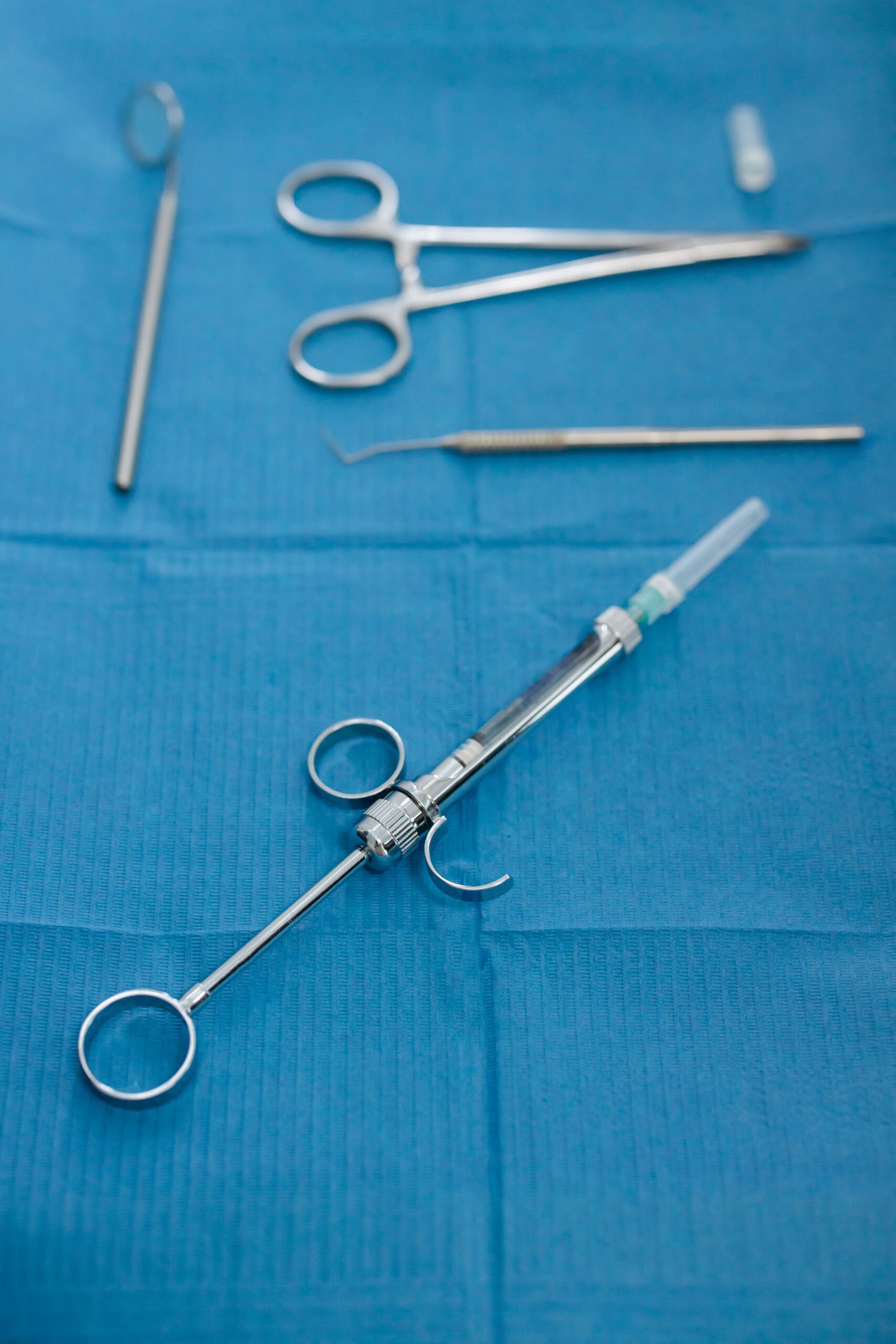 A close-up of a dental examination