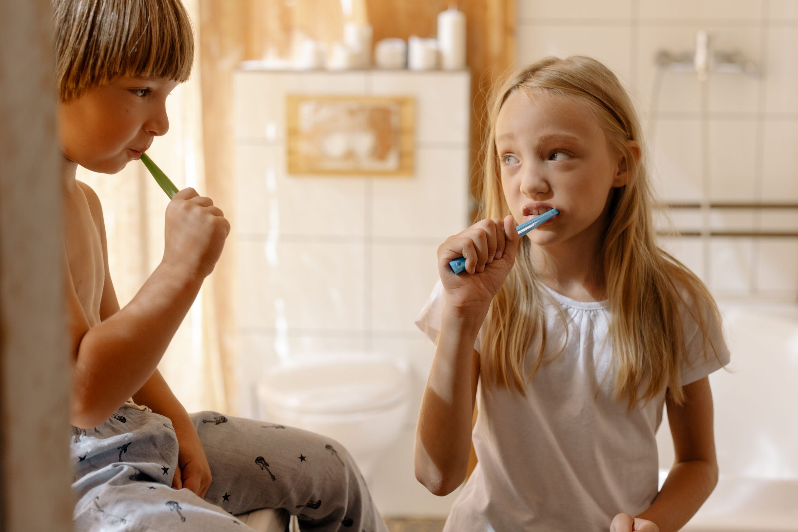 A dental professional discussing a tooth shade with a patient