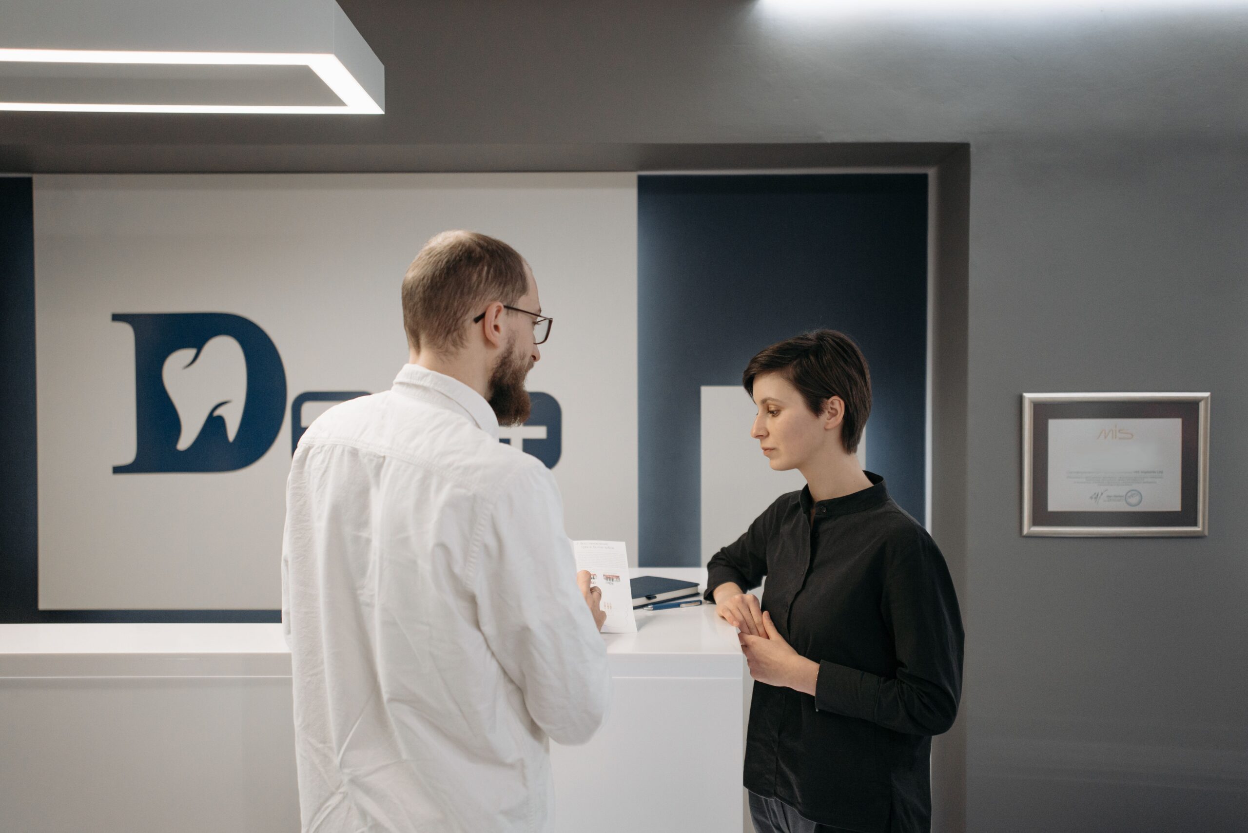 A close-up of a dental examination